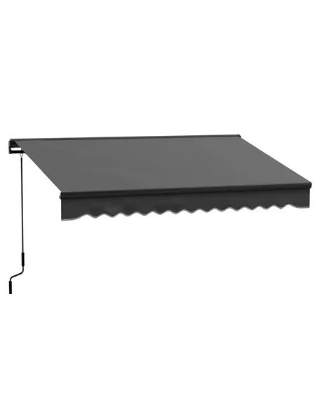 Outsunny 3 x 2m Aluminium Frame Electric Awning, with Remote - Dark Grey