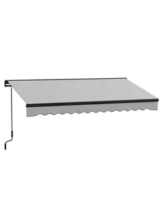Outsunny 2.5 x 3.5m Aluminium Frame Electric Awning, with Remote - Light Grey