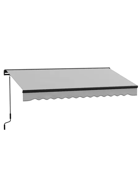 Outsunny 2.5 x 3.5m Aluminium Frame Electric Awning, with Remote - Light Grey