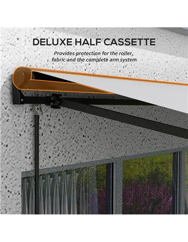 Outsunny 2.5 x 3.5m Aluminium Frame Electric Awning, with Remote - Light Grey