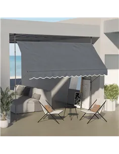 Outsunny 3.5 x 1.2m Manual Retractable Awning - Grey 2