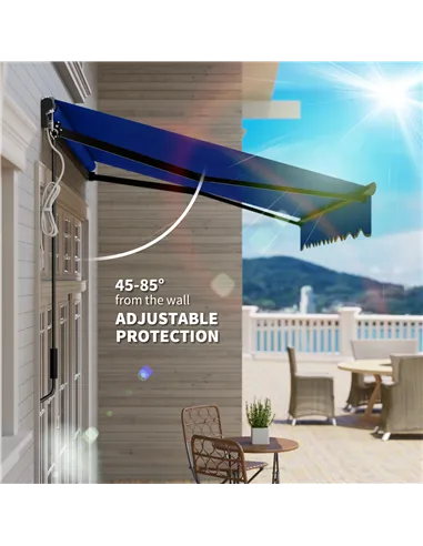 Outsunny 2.5 x 2m Electric Awning with LED Light and Remote Controller, Aluminium Frame DIY Retractable Awning, UV50+ Sun Shade 