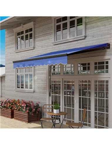 Outsunny 2.5 x 2m Electric Awning with LED Light and Remote Controller, Aluminium Frame DIY Retractable Awning, UV50+ Sun Shade 