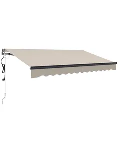 Outsunny 3.5 x 3m Electric/Manual Awning, with Remote - Beige