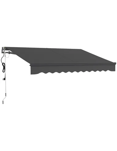Outsunny 3 x 2.5m Electric Awning with Remote Controller, Aluminium Frame DIY Retractable Awning, UV30+ Sun Shade Canopy for Gar