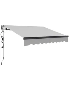 Outsunny 2.5 x 2m Electric Awning with Remote Controller, Aluminium Frame DIY Retractable Awning, UV30+ Sun Shade Canopy for Gar