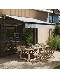 Outsunny 2.5 x 2m Electric Awning with Remote Controller, Aluminium Frame DIY Retractable Awning, UV30+ Sun Shade Canopy for Gar 2