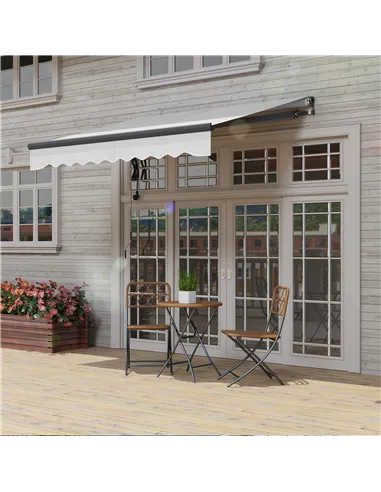 Outsunny 2.5 x 2m Electric Awning with Remote Controller, Aluminium Frame DIY Retractable Awning, UV30+ Sun Shade Canopy for Gar