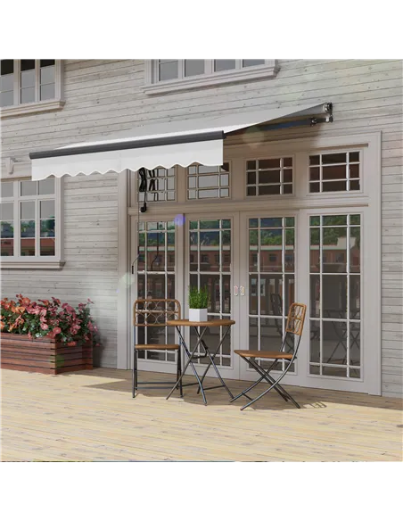 Outsunny 2.5 x 2m Electric Awning with Remote Controller, Aluminium Frame DIY Retractable Awning, UV30+ Sun Shade Canopy for Gar