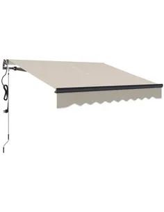 Outsunny 2.5 x 2m Electric Awning with Remote Controller, Aluminium Frame DIY Retractable Awning, UV30+ Sun Shade Canopy for Gar