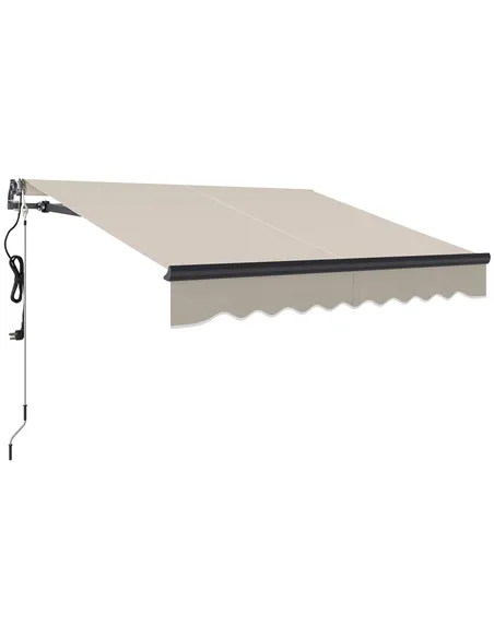 Outsunny 2.5 x 2m Electric Awning with Remote Controller, Aluminium Frame DIY Retractable Awning, UV30+ Sun Shade Canopy for Gar