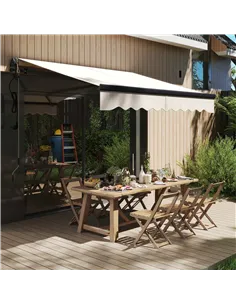 Outsunny 2.5 x 2m Electric Awning with Remote Controller, Aluminium Frame DIY Retractable Awning, UV30+ Sun Shade Canopy for Gar 2