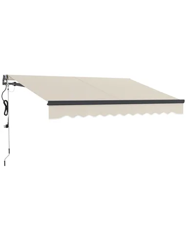 Outsunny 2.5 x 3m Electric/Manual Awning, with Remote - Beige