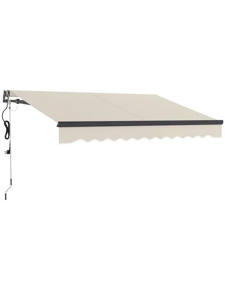 Outsunny 2.5 x 3m Electric/Manual Awning, with Remote - Beige