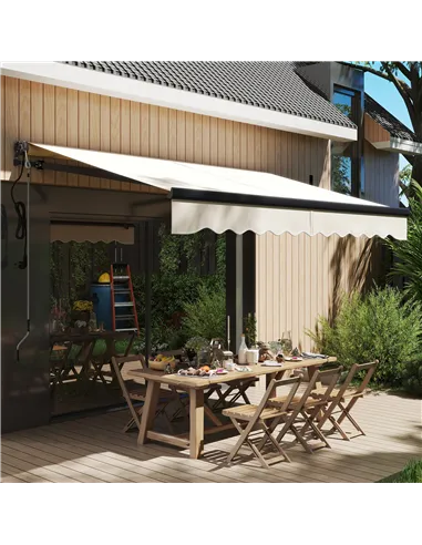 Outsunny 2.5 x 3m Electric/Manual Awning, with Remote - Beige