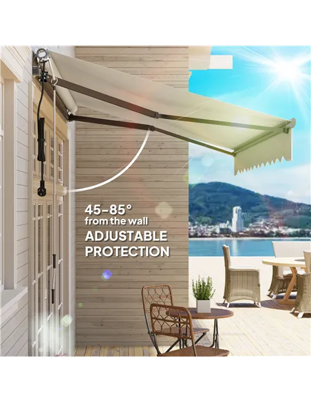 Outsunny 2.5 x 3m Electric/Manual Awning, with Remote - Beige