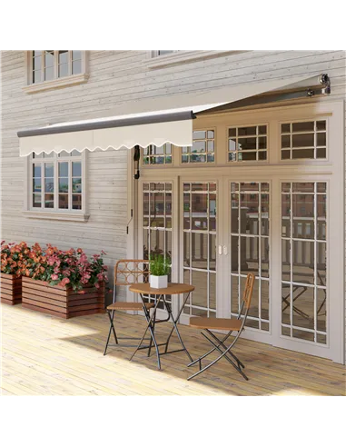 Outsunny 2.5 x 3m Electric/Manual Awning, with Remote - Beige