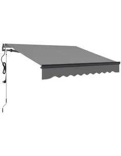 Outsunny 2.5 x 2m Electric Awning with Remote Controller, Aluminium Frame DIY Retractable Awning, UV30+ Sun Shade Canopy for Gar