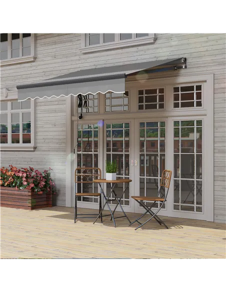 Outsunny 2.5 x 2m Electric Awning with Remote Controller, Aluminium Frame DIY Retractable Awning, UV30+ Sun Shade Canopy for Gar