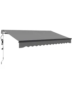 Outsunny 3.5 x 3m Electric/Manual Awning, with Remote - Dark Grey