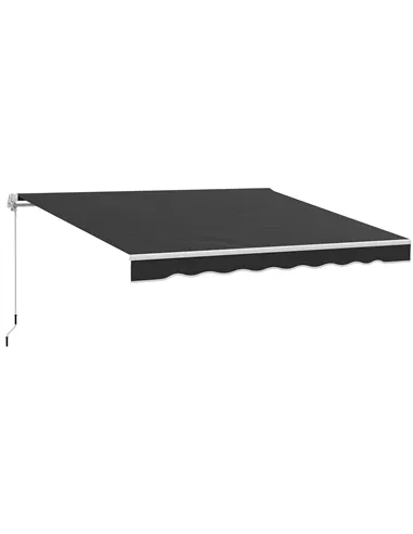 Outsunny Garden Retractable Awning - Black