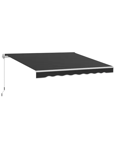 Outsunny Garden Retractable Awning - Black