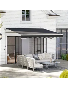 Outsunny Garden Retractable Awning - Black 2