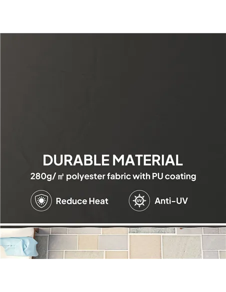 Outsunny Garden Retractable Awning - Black