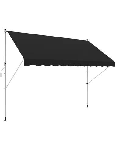 Outsunny 3x1.5m  Adjustable Outdoor Aluminium Frame Awning Black
