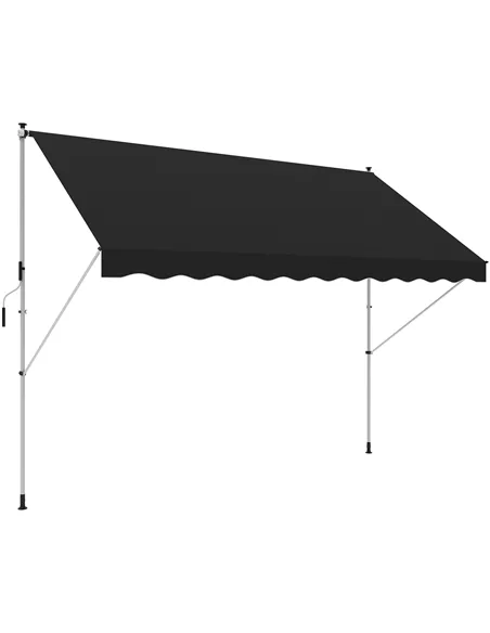 Outsunny 3x1.5m  Adjustable Outdoor Aluminium Frame Awning Black