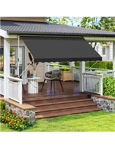 Outsunny 3x1.5m  Adjustable Outdoor Aluminium Frame Awning Black 2