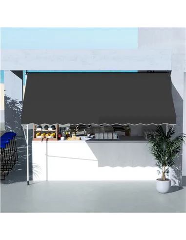 Outsunny 3x1.5m  Adjustable Outdoor Aluminium Frame Awning Black