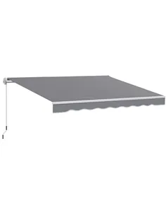 Outsunny 2 x 2.5m Manual Retractable Awning - Dark Grey