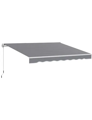 Outsunny 2 x 2.5m Manual Retractable Awning - Dark Grey