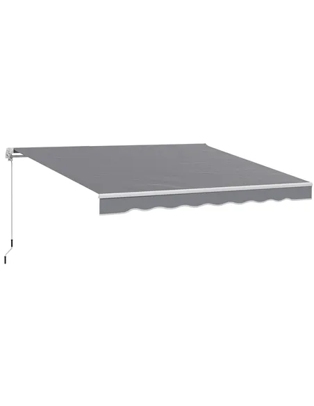 Outsunny 2 x 2.5m Manual Retractable Awning - Dark Grey