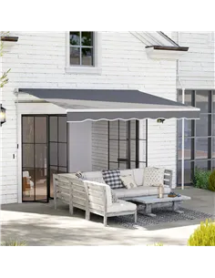Outsunny 2 x 2.5m Manual Retractable Awning - Dark Grey 2