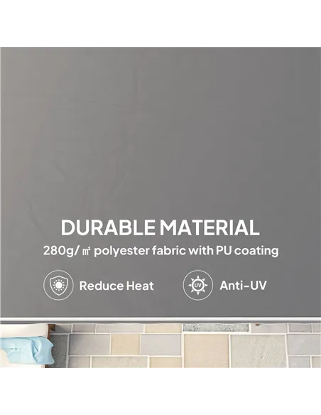 Outsunny 2 x 2.5m Manual Retractable Awning - Dark Grey