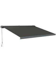 Outsunny 4 x 3(m) Full Cassette Electric Awning with Remote Controller, Aluminium Frame DIY Retractable Garden Awning, UPF50+ Su