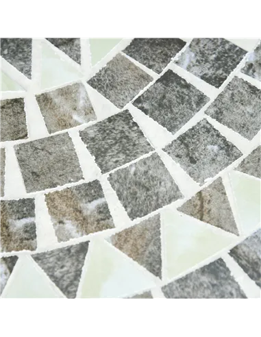 Outsunny Round Mosaic Tabletop Garden Table - Grey/Black