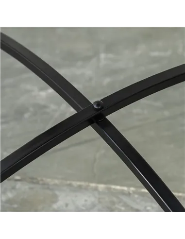 Outsunny Round Mosaic Tabletop Garden Table - Grey/Black