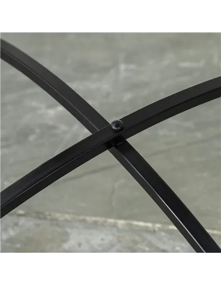 Outsunny Round Mosaic Tabletop Garden Table - Grey/Black