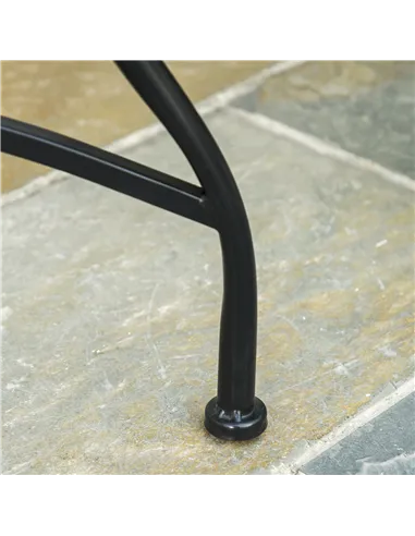 Outsunny Round Mosaic Tabletop Garden Table - Grey/Black