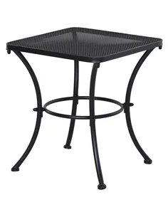 Outsunny Square Garden Metal Bistro Table Outdoor Patio Coffee Side Desk - Black 45L X 45W X 50H CM