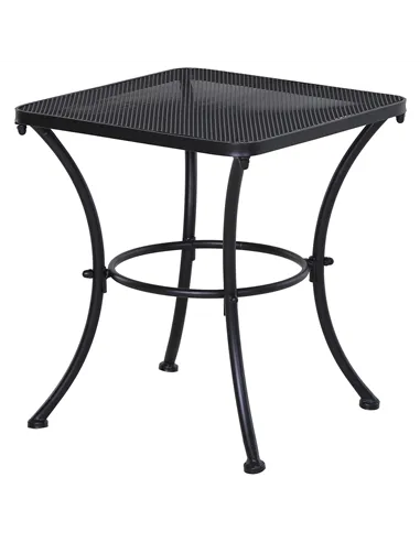 Outsunny Square Garden Metal Bistro Table Outdoor Patio Coffee Side Desk - Black 45L X 45W X 50H CM