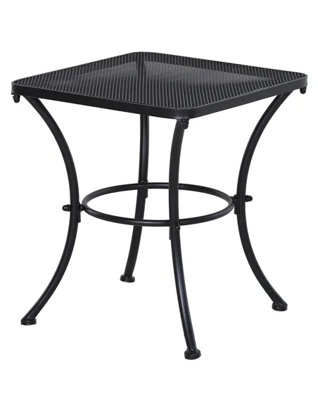 Outsunny Square Garden Metal Bistro Table Outdoor Patio Coffee Side Desk - Black 45L X 45W X 50H CM