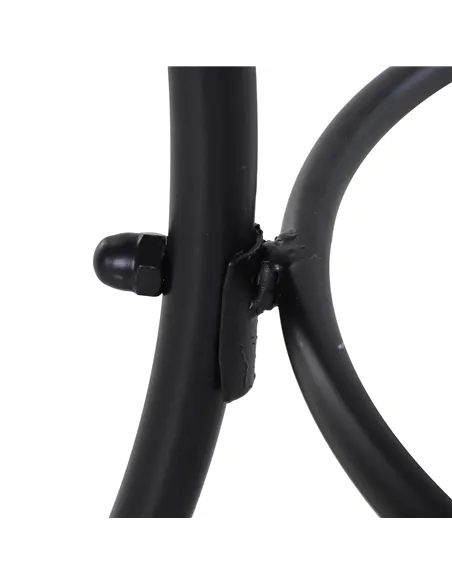 Outsunny Square Garden Metal Bistro Table Outdoor Patio Coffee Side Desk - Black 45L X 45W X 50H CM