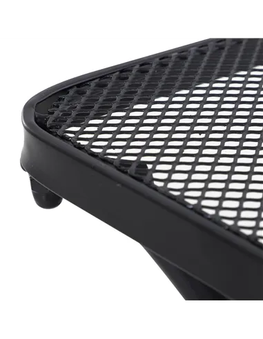 Outsunny Square Garden Metal Bistro Table Outdoor Patio Coffee Side Desk - Black 45L X 45W X 50H CM