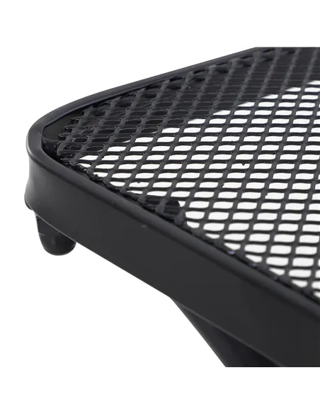 Outsunny Square Garden Metal Bistro Table Outdoor Patio Coffee Side Desk - Black 45L X 45W X 50H CM