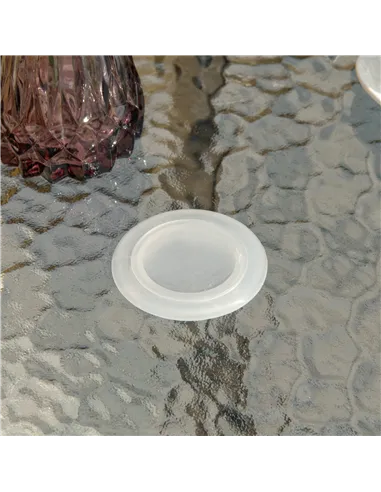 Outsunny Outdoor φ80cm Round Dining Table Tempered Glass Top Steel Frame Bistro Coffee End Side Table Garden w/ Parasol Hole