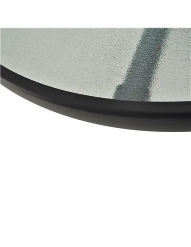 Outsunny 80 cm Round Garden Dining Table with Parasol Hole for 4, Outdoor Coffee Bistro End Side Table with Tempered Glass Top a